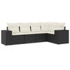 VidaXL Salon de Jardin avec Coussins 5 pcs, Canapés de Terrasse, Ensemble de Meubles de Patio, Mobilier d'Extérieur, Noir 3254863
