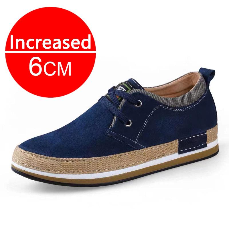 High Quality Men Elevator Shoes Height Increased 8cm Invisible Inner Heightening Shoes Men's Sports Suede Leather Sneakers Shoes