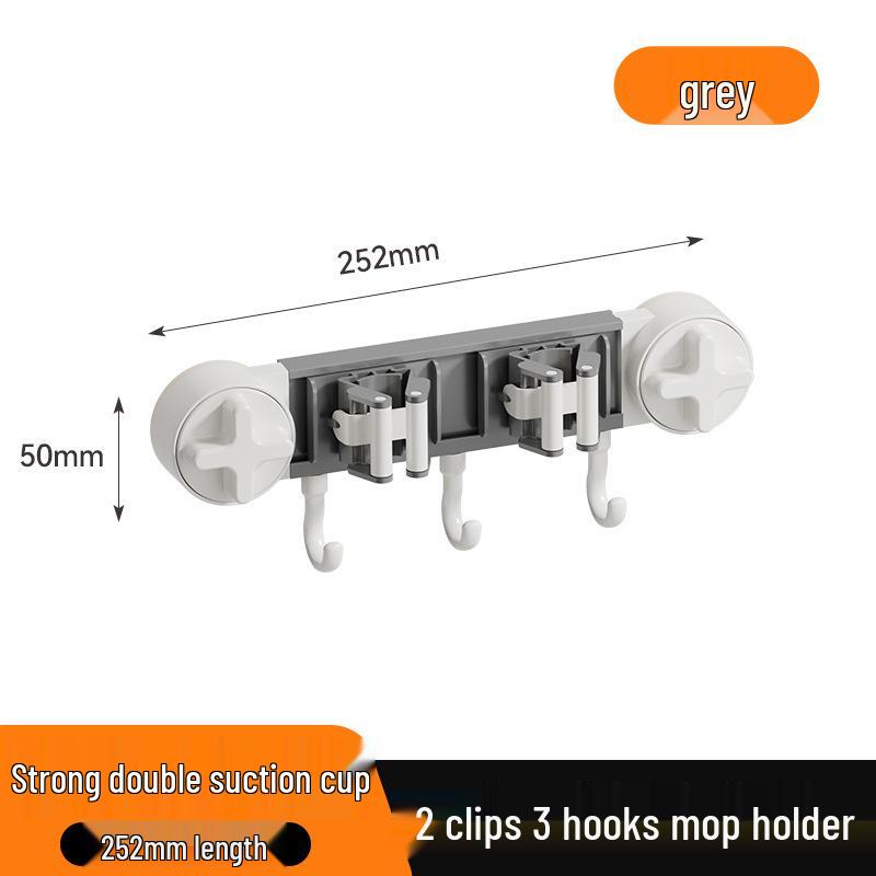 Настенный держатель для швабры и метлы на присосках - Без сверления, Роскошное хранение