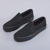 All Black Canvas Shoes Women'S Work Cloth Shoes Pure Black Flat Work Shoes Casual Small Black Shoes Tide