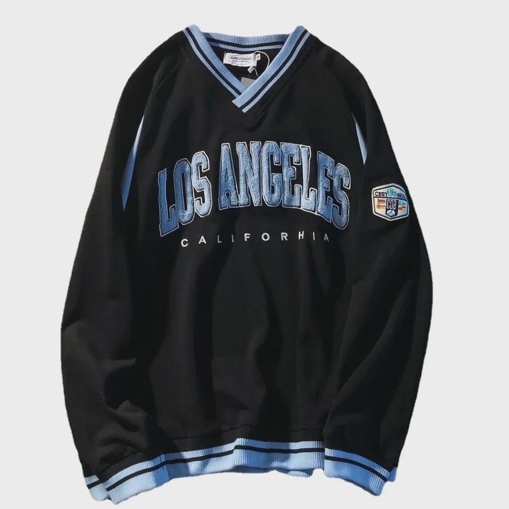 Унисекс Американский Ретро Вышитый Свитшот: Модная повседневная куртка свободного кроя для весны и осени.