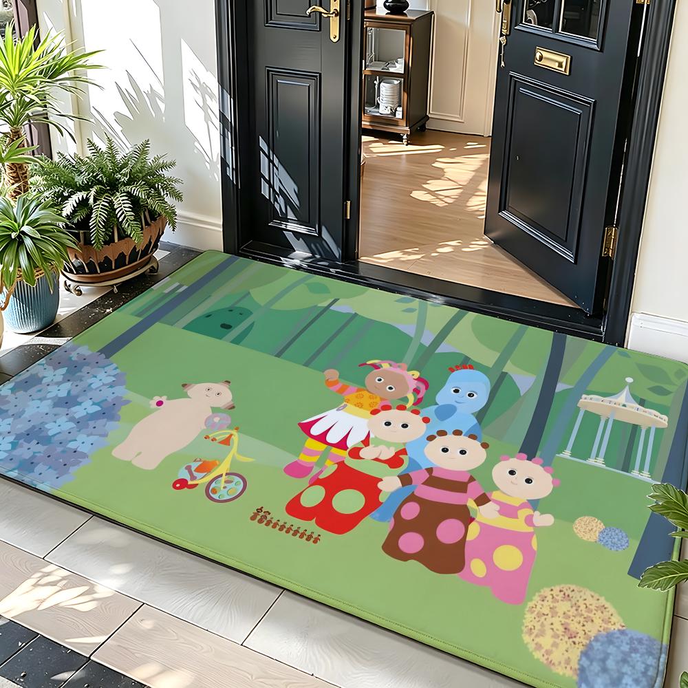 Cartoon I-In the Night G-Garden Floor Mat Soft Flannel Floor Mat Suitable for Entryways, Living Rooms, Bedrooms, and Bathrooms