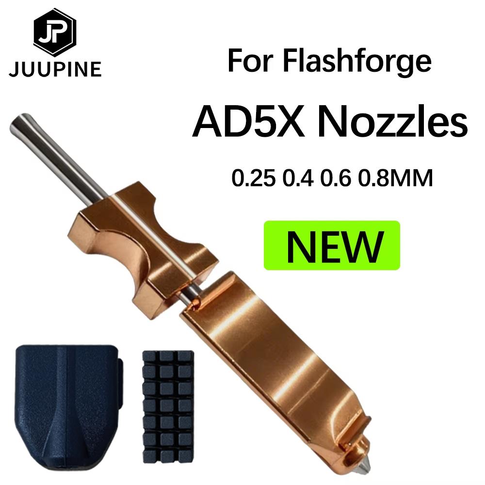 New For FlashForge Ad5x Nozzle Hardened 0.25 0.4 0.6 0.8 Adverturer Ad5x Flashforge Extruder Ad5x Hotend 3d Printer Accessories