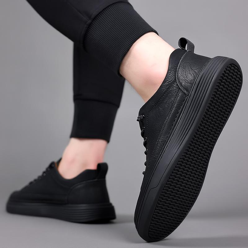 Модные летние ретро британские мужские повседневные туфли итальянской ручной работы из коровьей кожи черного цвета кроссовки для прогулок на открытом воздухе для скейтбординга мужские