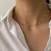 3pcs Women's Pearl Necklace Set Gold Fashion Love Heart Pendant Waterproof Hypoallergenic Collarbone Neck Chain Jewelry CLE