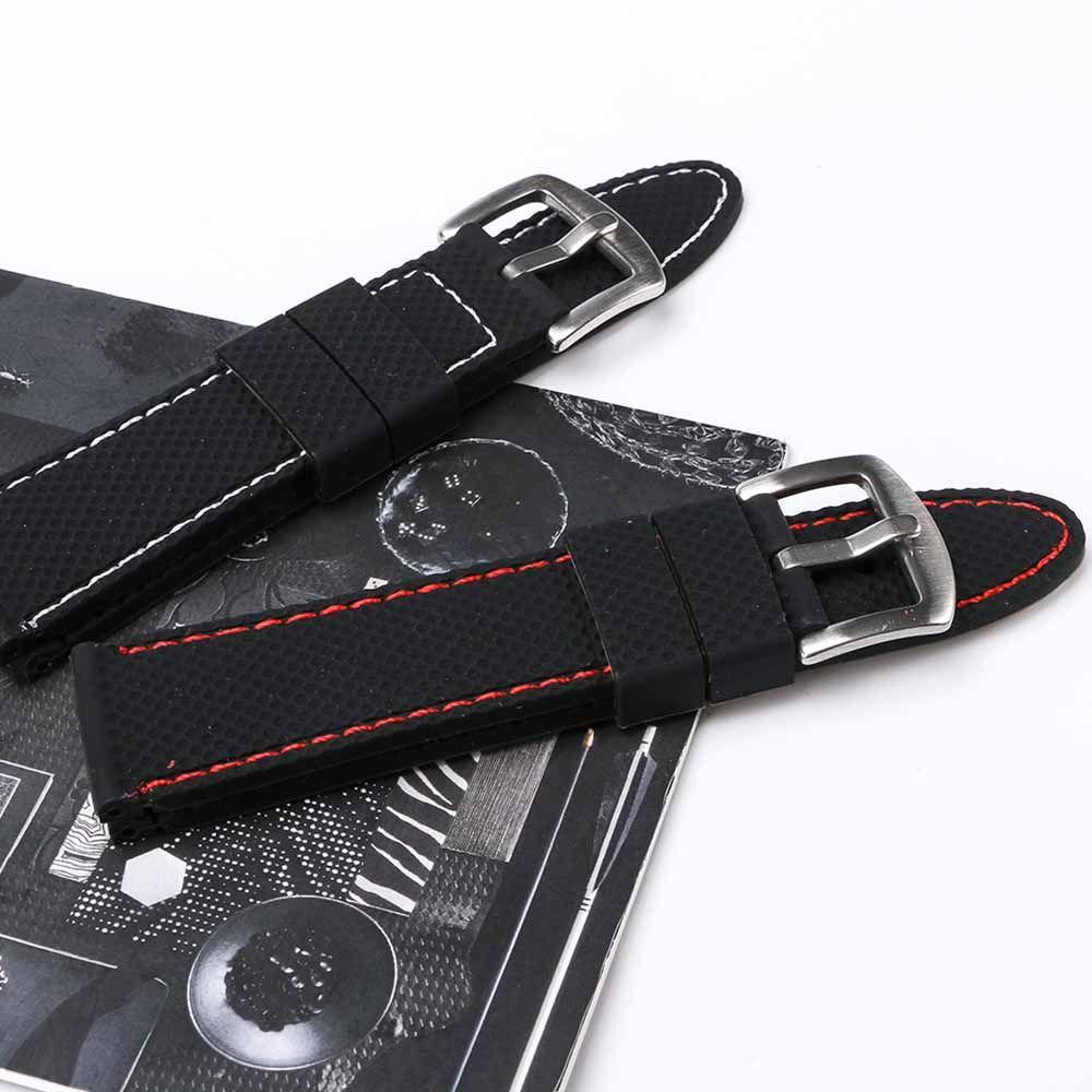 Мужской спортивный ремешок для часов 18 мм из резинового силикона с сетчатым узором, ремешки, аксессуары для часов