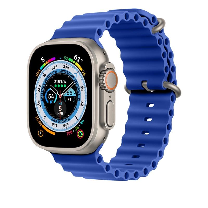 YurKem Ocean Strap For Apple Watch Band 49mm 45mm 44mm 40mm 41mm 42mm 38mm Silicone iWatch Ultra Series 8 7 6 5 4 3 SE