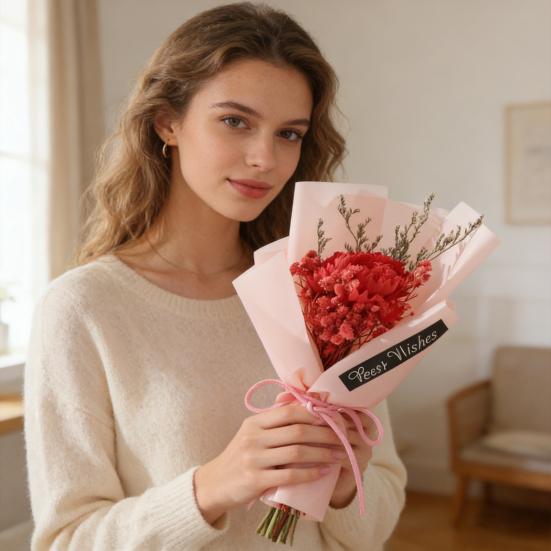 Мини-букет из искусственных мыльных цветов, композиция из искусственных гвоздик/подсолнухов и гипсофилы, подарки на День святого Валентина для женщин, лучшей подруги, девушки