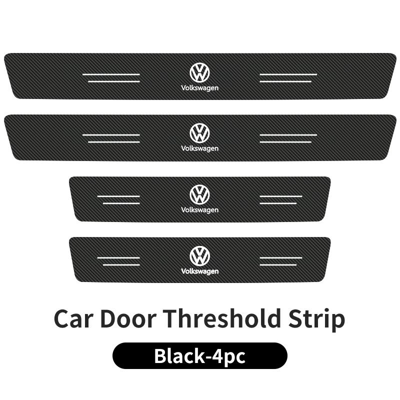 VW Leather Car Door Plate Threshold Protector Strip Sticker For Volkswagen VW Scirocco Jetta Beetle Golf Passat Polo Tiguan Sharan