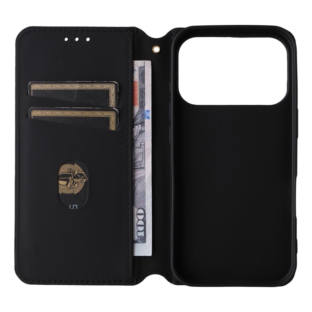 For iPhone 17 Pro Case Wallet Rhombus Imprinted Leather Phone Cover