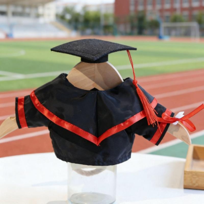 30cm Plush Bear Graduation Costume, Multi-color Doll Graduation Gown & Cap Decorative Accessories