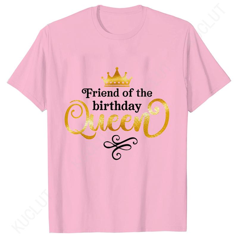 Fashion Birthday Queen Graphic Printed Women T-Shirt Birthday Party Short Sleeve Tees Casual Woman Birthday Aesthetic Clothing
