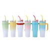304 Stainless Steel Handle Ice Cream Cup 40oz Large Capacity Gradient Car Cup Vacuum Straw Insulated Cup