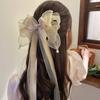 Fashion Chiffon Bow Hair Clip Women Big Elegant Hairpin Barrettes Girls Solid Color Ponytail Clip Hair Accessories Headwear Gift