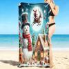 1Pc Christmas Fantasy Scene Beach Towel, Quick Dry, Multi-Use for Beach Pool Gym Yoga Home Travel, Christmas, Halloween, Xmas Gift S353