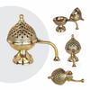 India Brass Dhoop Dani Bakhoor Holder  Loban Burner  Incense Holder, 8 Inch (600 Gram)