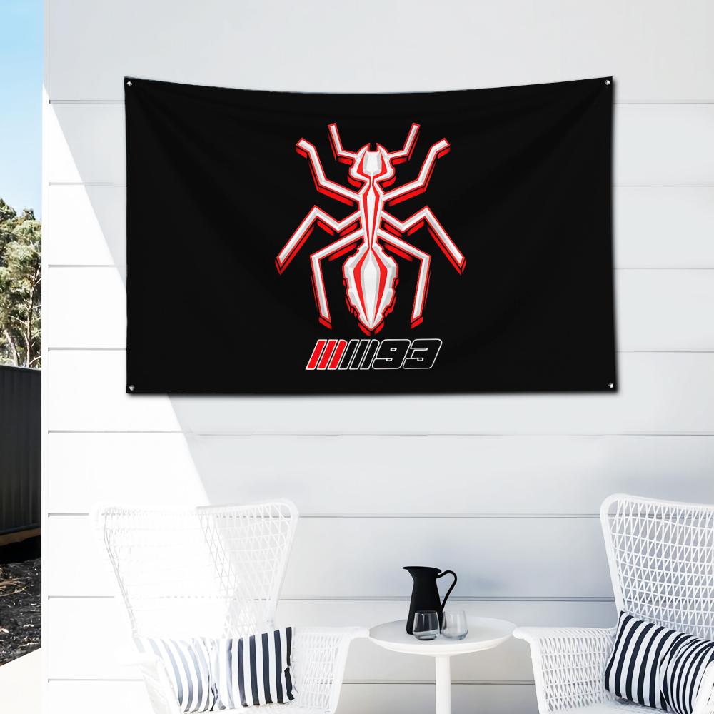 Hot Sale Moto Marquez Marc 93 Flag Polyester Digital Printing Banner For Garage Wall Art Out Door Decoration Car Club Tapestry