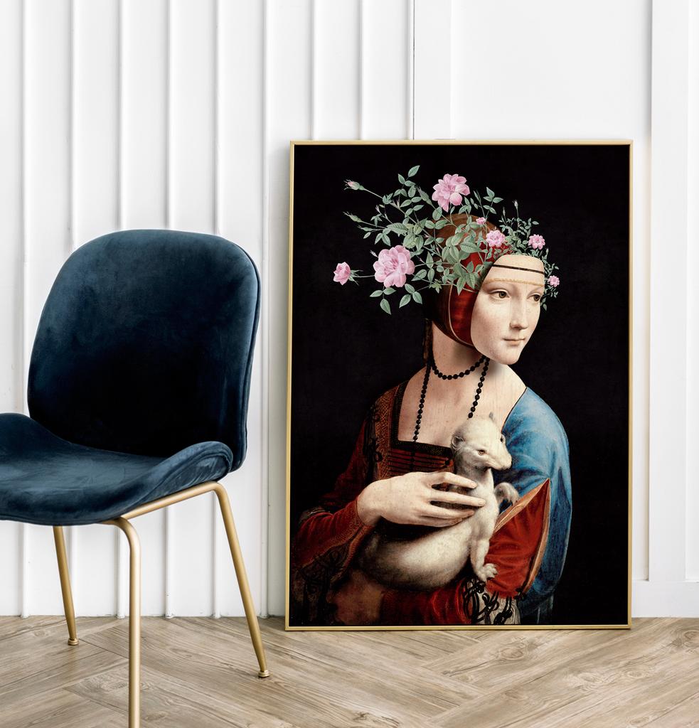 Poster Lady with an Ermine by Da Vinci