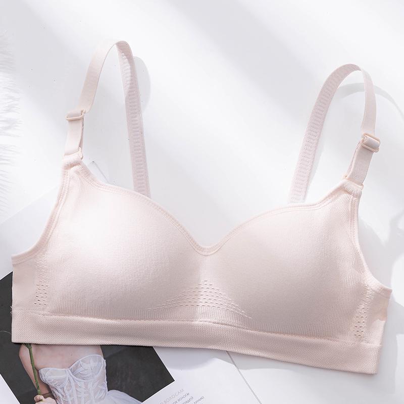 Новое поступление: Бесшовный белый студенческий бюстгальтер — дышащий, удобный, без стального кольца, хлопковые чашечки, тонкий и поддерживающий для лета