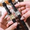 Модный Элегантный Дизайн Прямоугольные Римские Цифры Кожаный Кварцевый Механизм Часы Деловые Женские Часы Новые Relogio Feminino