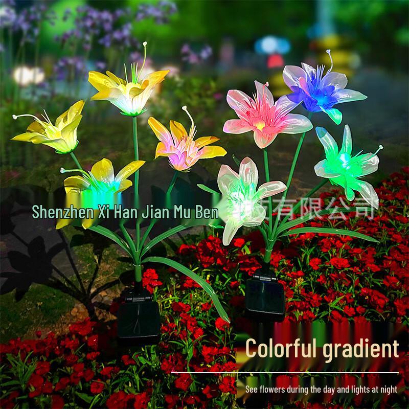Outdoor Solar Lily Flower Garden Stake Light