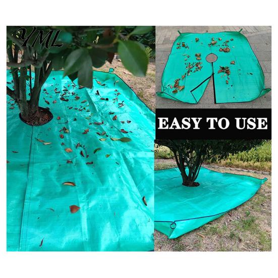 Heavy Duty Yard Cleanup Mat Landscape Tarp for Trimming, Garden Pruning with Hole & 4 Waterproof Maintenance Fabric Corner Buckles, Shrub Trimmings