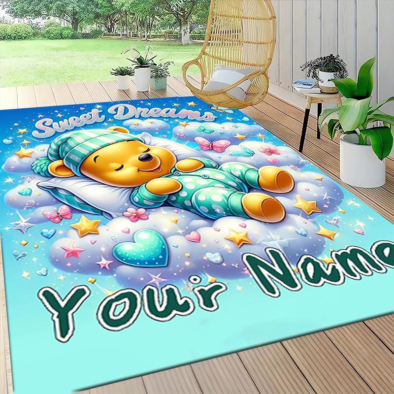 Custom Name "Space Adventure Winnie" Carpet Rug Customizable Soft Washable Anti-Slip Home Living Room Sofa Mats Personalized Rug. 0909392