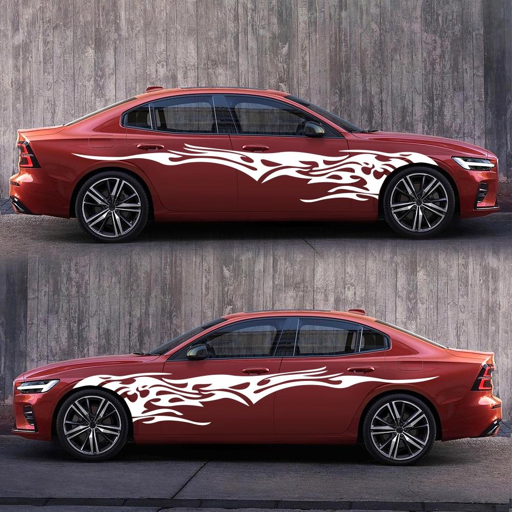 Стильная Автомобильная Виниловая Наклейка Графика Боковой Элемент Пламени Наклейки Для Тела GenericRacing Наклейка Стикеры Авто Автомобильные Аксессуары Спорт