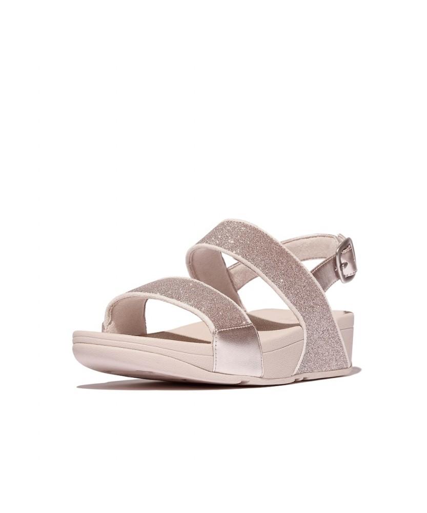 Женские сандалии Fitflop Lulu с ремешком на пятке, блестящая пыль - Nude Rose (Ft64K2S417)