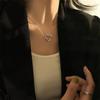 Hollow Love Necklace: Cold Style Sweater Chain with Light Luxury Niche Design, Simple Snake Bone Clavicle Chain for Women