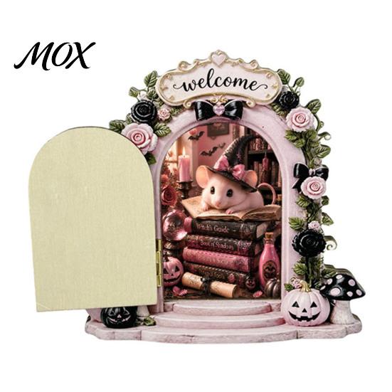 Halloween Party Table Centerpiece Cute Ghost/Mouse Door Ornaments, Miniature Decoration, Double Decorative Corner Sign Layer Arch Wall Decor