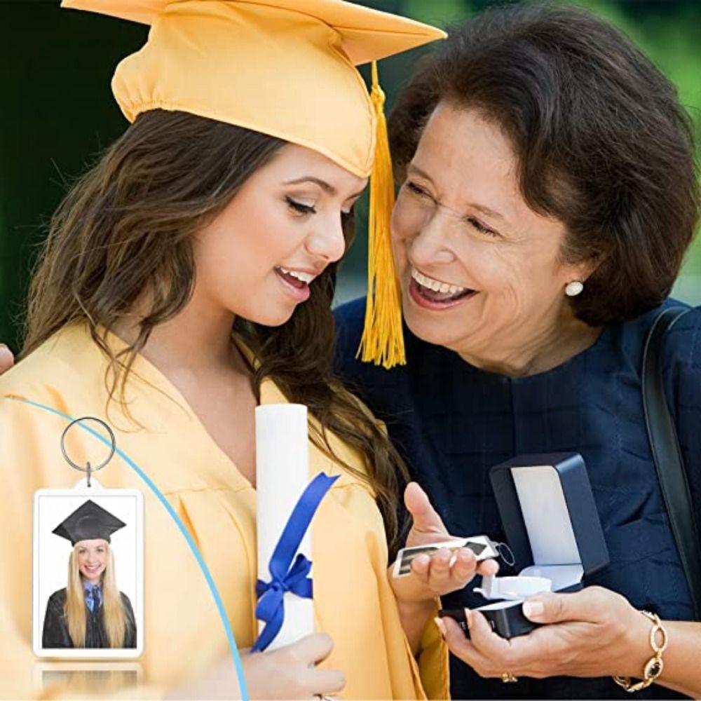 5Pcs Snap-In Custom Insert Photo Photo Frame Keychain Pendant Tassels Picture Keyring DIY