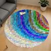 1pc Geometric PatternsColorful Mosaic Pattern Office Round Rugs, Under Chair Round Rugs for Living Room, Bedroom, Bathroom Decoration Carpet 091832