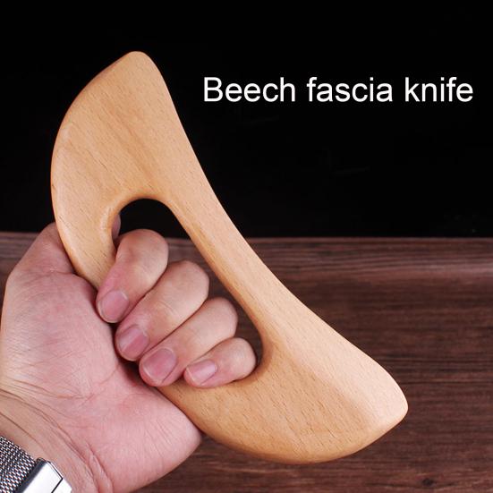 Деревянный скребок для фасций для лимфодренажа, похудения, лунообразный антивозрастной массаж Гуаша