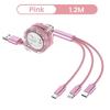 3 в 1 USB-кабель для зарядки для iPhone, кабель Micro USB и USB C, выдвижной портативный зарядный кабель для Iphone