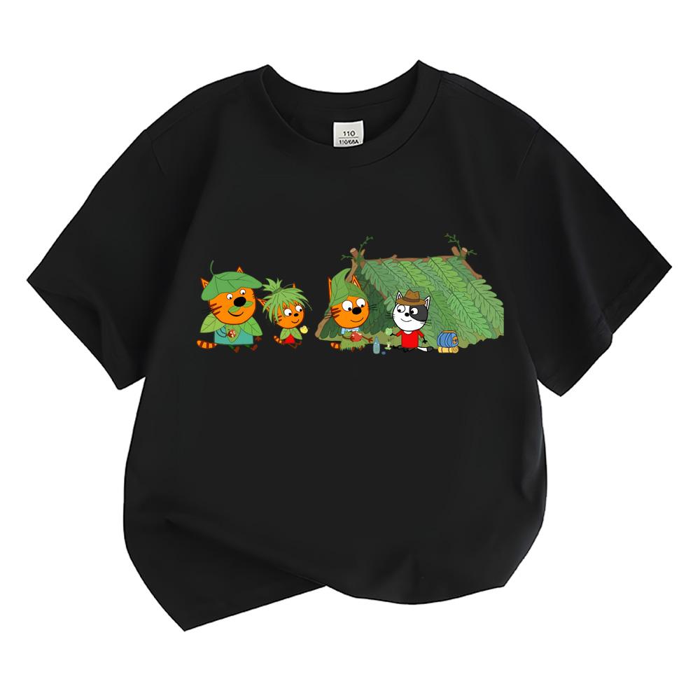 2026 NEW Kid-e-cats Boys Girls Kids cartoon Clothing T-shirt Round Neck Short Sleeves Fashion Cute T-shirt Streetwear Manga/Comic Tees anime T-shirt
