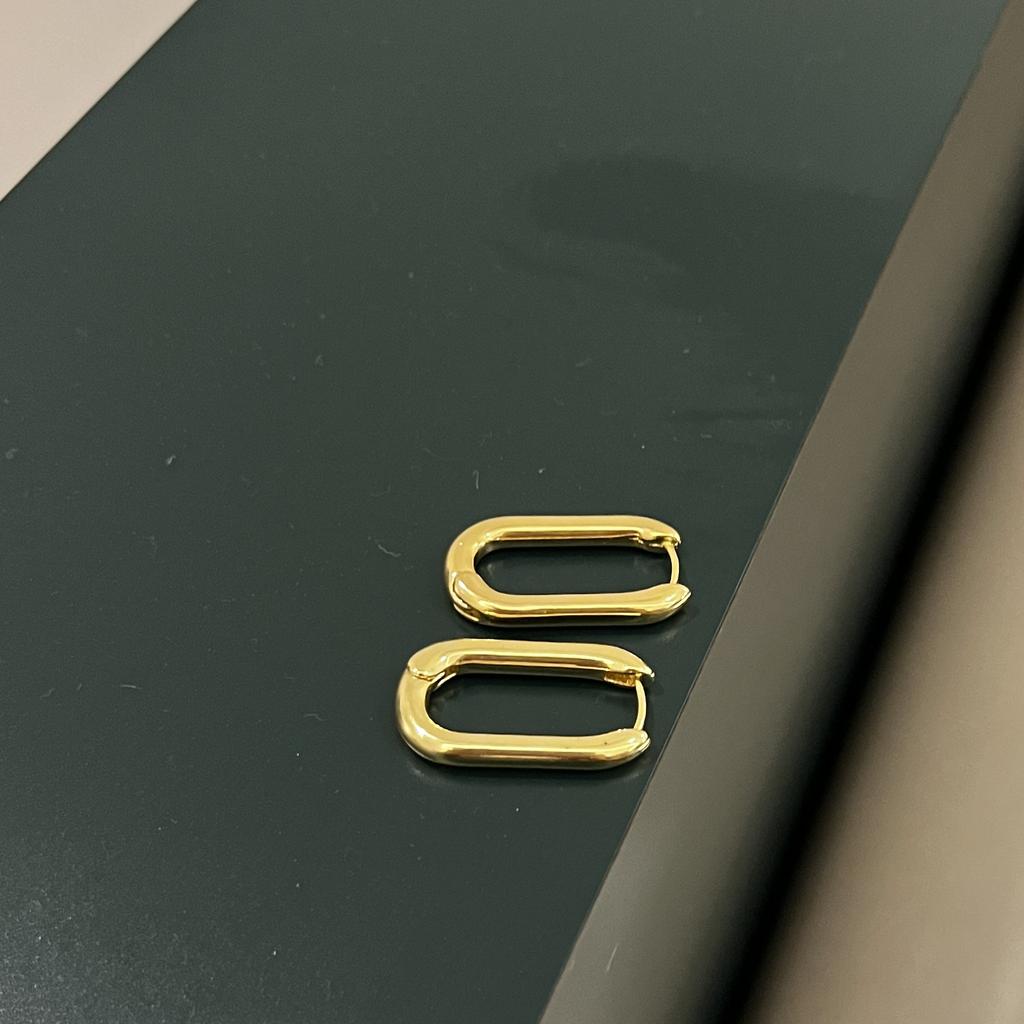 Геометрия Неправильные Гладкие Металлические Серьги-Пряжки для Ушей для Женщин Девушек Винтажная Мода Золотистого Цвета Овальные Серьги Панк Набор с Цирконами