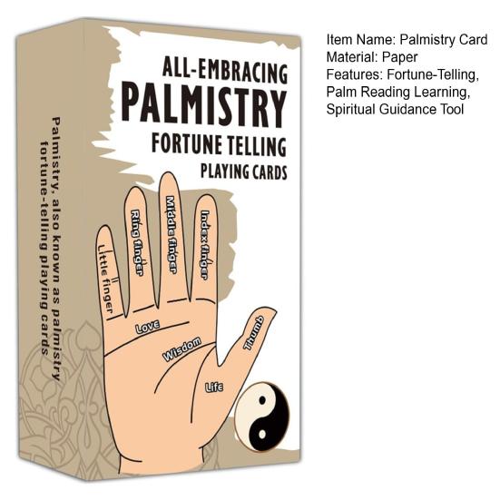 52 шт./кор. Всеобъемлющая хиромантия, гадальные карты, гадание по руке, обучающая бумага, колода карт для покера, инструмент для самопознания и духовного руководства