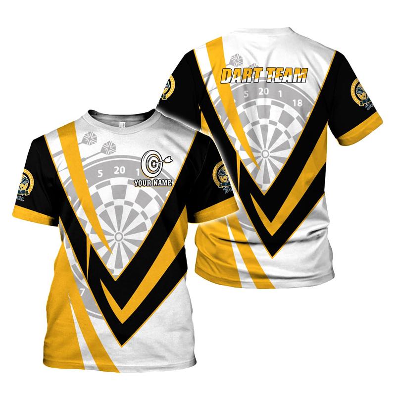 Персонализированная 3D-печатная футболка с изображением дартсмена, футболка для фанатов дартса, летние свободные топы с коротким рукавом, одежда