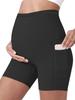 Maternity High Waisted Yoga Shorts with Tummy Control - Breathable Summer Workout Shorts for Pregnant Women, Stretchy & Comfortable