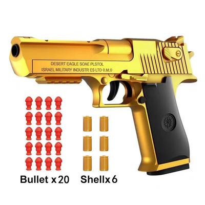 Механический автоматический пистолет-игрушка Desert Eagle для стрельбы очередями с выбросом гильз, мягкими пулями, для детей, для уличной целевой игры