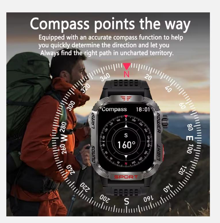 Новые военные GPS умные часы для мужчин фонарик компас водонепроницаемый уличный спортивный трекер Bluetooth вызов умные часы