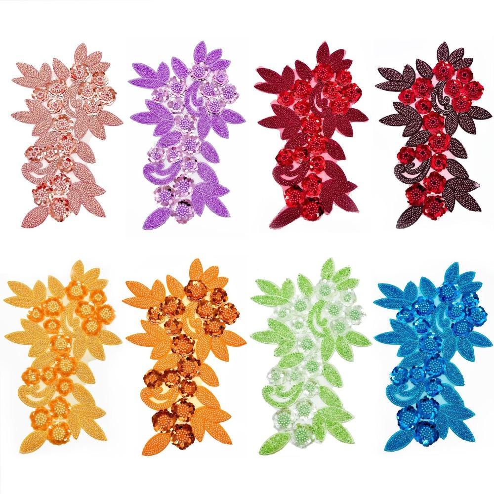 Three Dimensional Flowers Flower Embroidered Patches Sequin Patch Repair Women Clothes