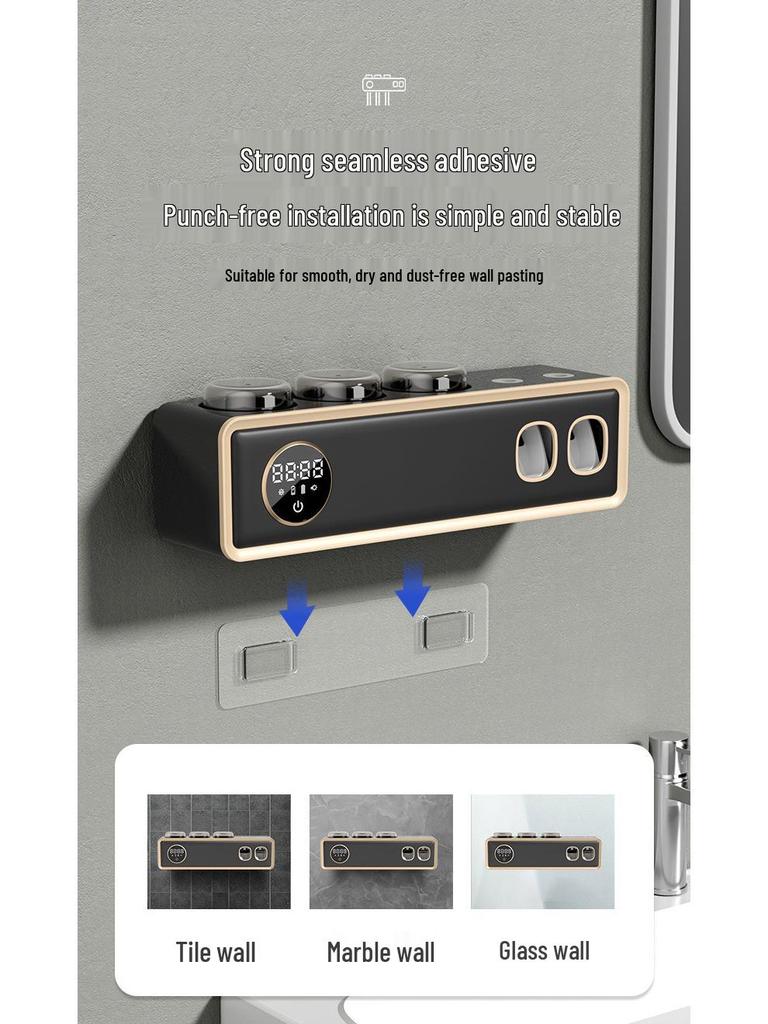 Умный настенный УФ-держатель для зубных щеток и дезинфектор с сушкой и стаканом для хранения