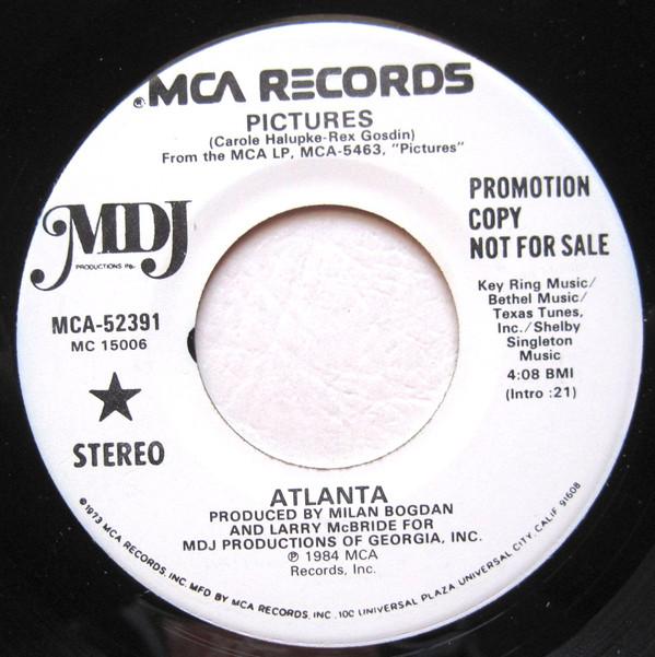 7inch Record ATLANTA - Pictures MCA52391PROMO MCA Records 1984 US Folk Used