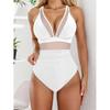 Цельный купальник женский, глубокий V-образный вырез, съемный бюстгальтер, простые монокини, новый летний пляжный купальник, женский