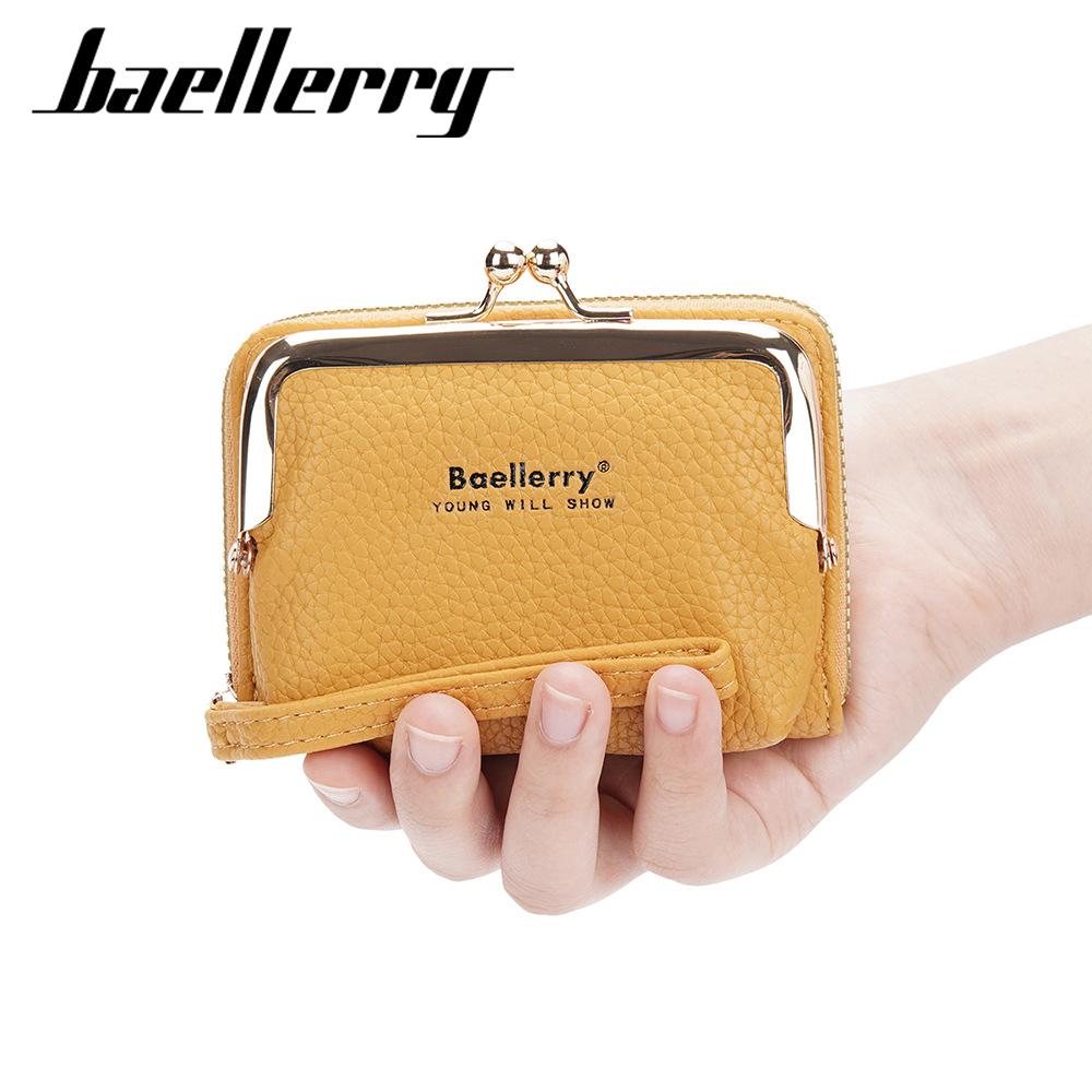 Женский кошелек Baellerry из искусственной кожи, короткий, с множеством отделений для карт, кошелек для монет на молнии, держатель для карт со шнурком, мини-клатч