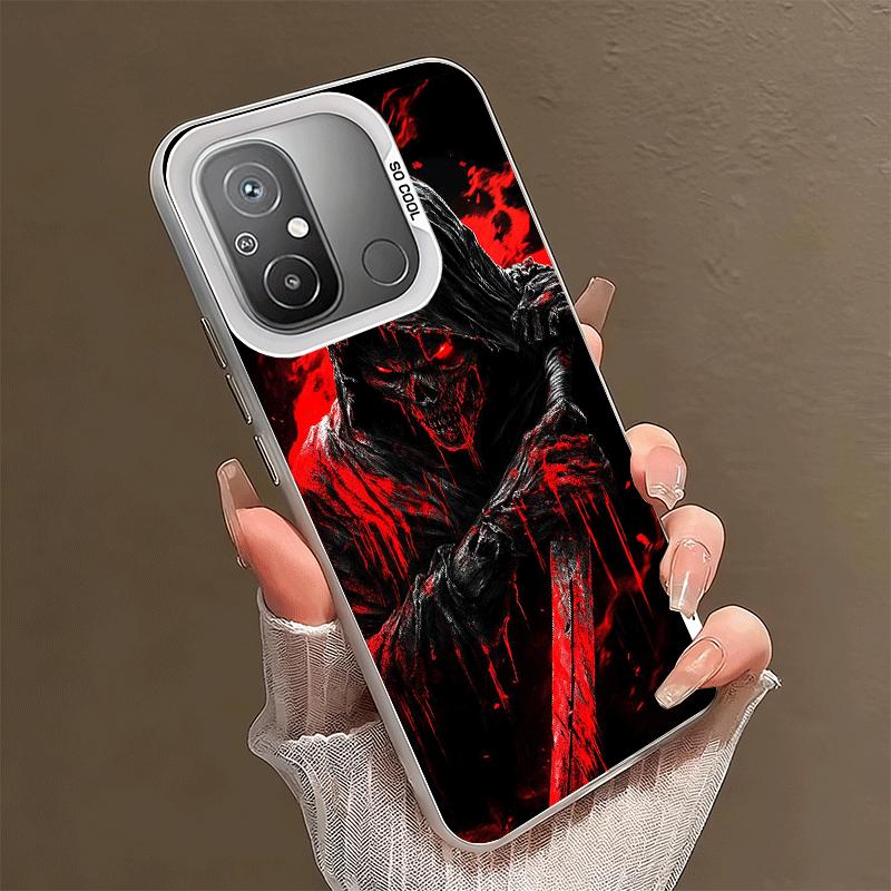 Ударопрочный чехол для телефона Xiaomi Poco X7 X6 X5 X3 Pro F7 Ultra M8 Redmi 15C 15 14C 13C 12C 10C 13 с изображением Смерти, Жнеца, Черепа и Косы