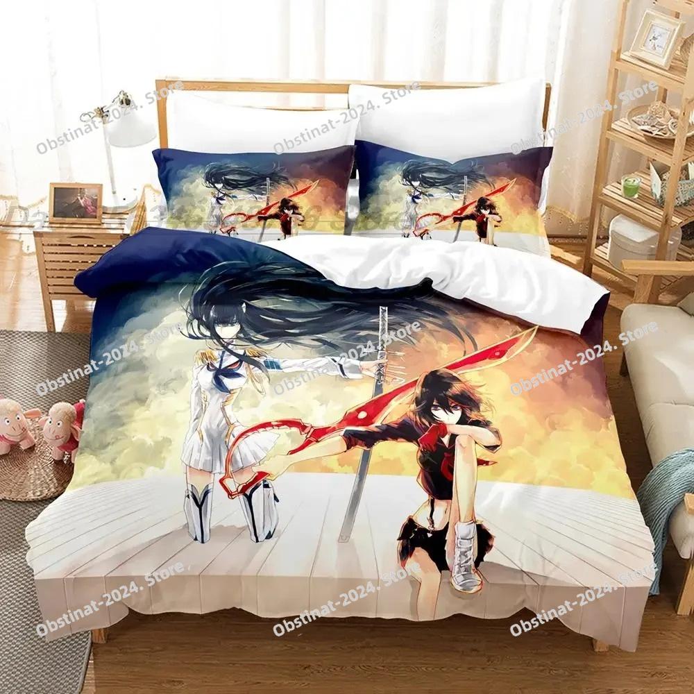 Модный 3D-принт с героями мультфильмов KILL La KILL Комплект постельного белья Single Twin Full Queen King Size Комплект постельного белья Adult Kids Bedroom Наборы пододеяльников