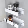 Refrigerator Magnetic Spice Rack with Hooks Hollow Design Rustproof Strong Load-bearing Large